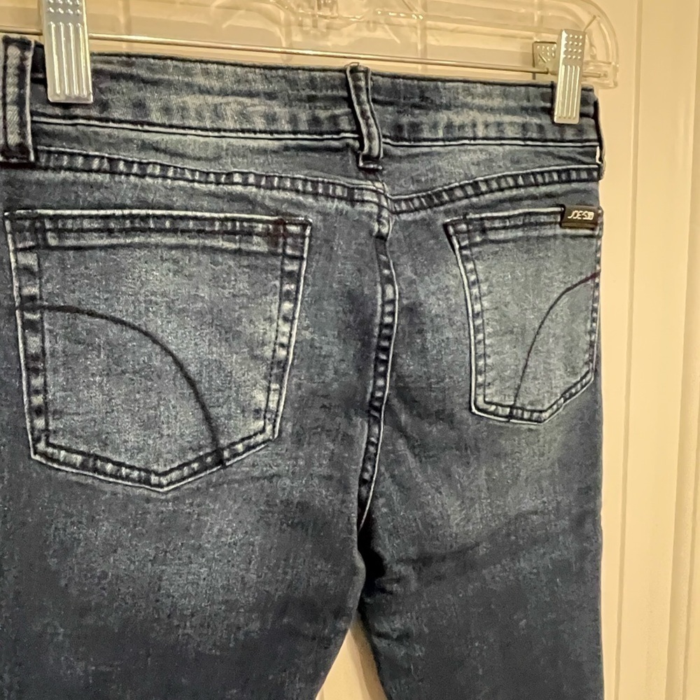 Joes girls size 14 dark wash straight skinny leg denim jeans tulip fringe bottom - Picture 5 of 14
